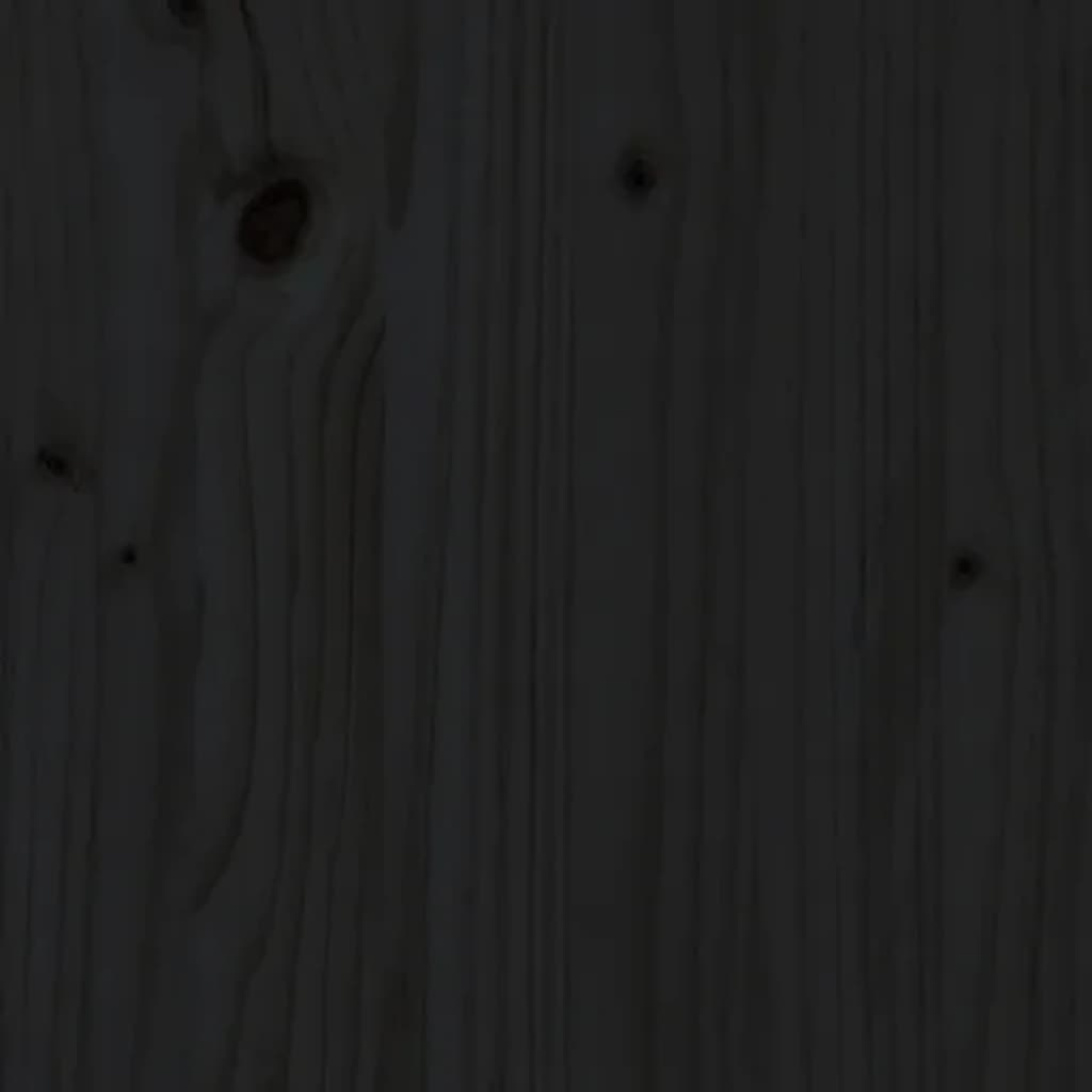 vidaXL Jardinière Noir 112x25x104,5 cm Bois massif de pin
