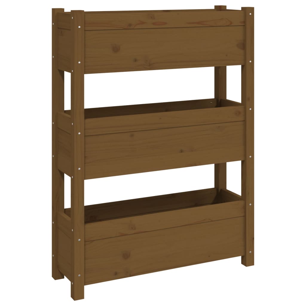 vidaXL Jardinière Marron miel 77x25x104,5 cm Bois massif de pin