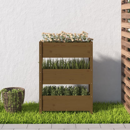 vidaXL Jardinière Marron miel 77x25x104,5 cm Bois massif de pin