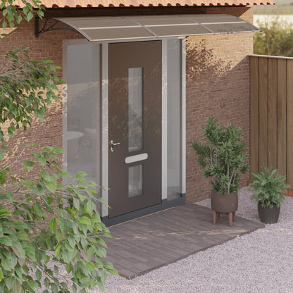vidaXL Auvent de porte Noir 300x100 cm Polycarbonate
