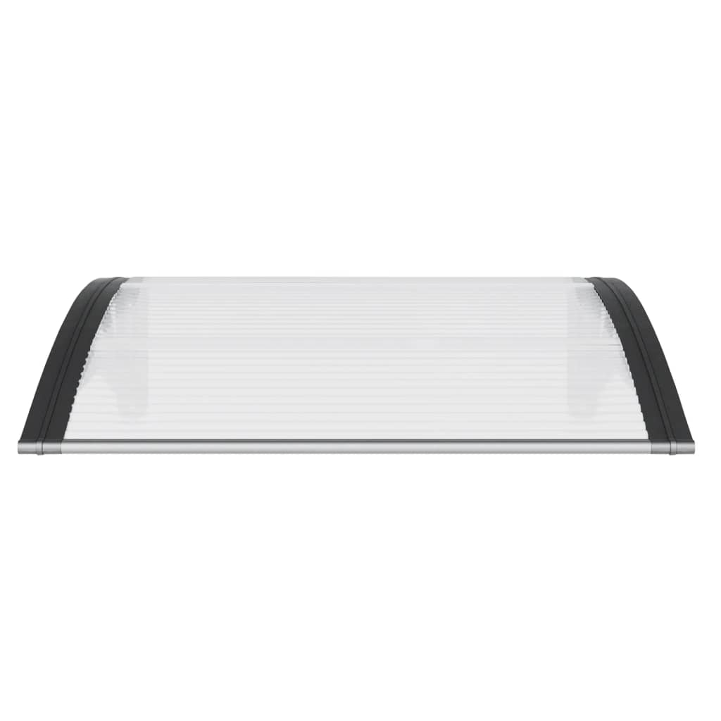vidaXL Auvent de porte Noir et transparent 80x80 cm Polycarbonate