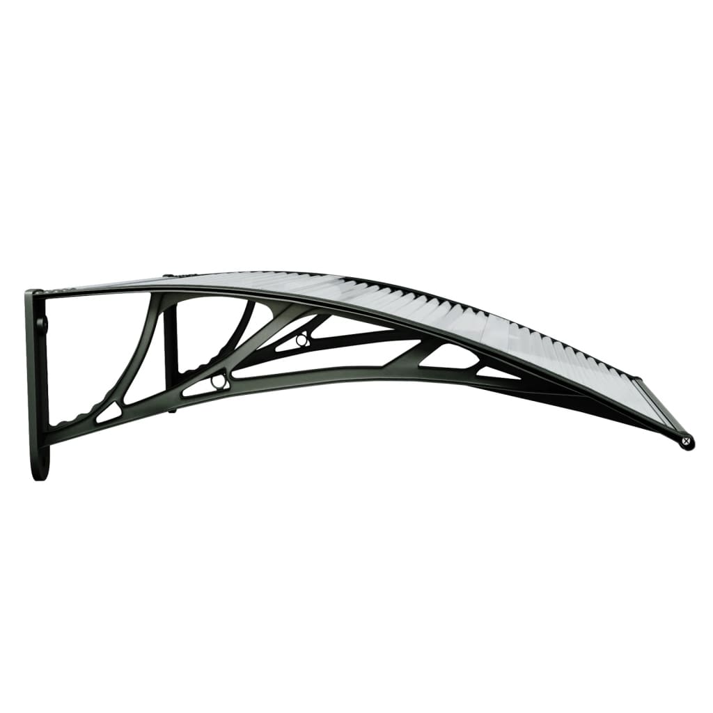 vidaXL Auvent de porte Noir et transparent 80x80 cm Polycarbonate