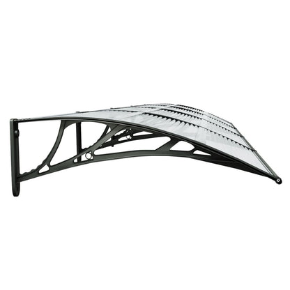 vidaXL Auvent de porte Noir et transparent 400x80 cm Polycarbonate