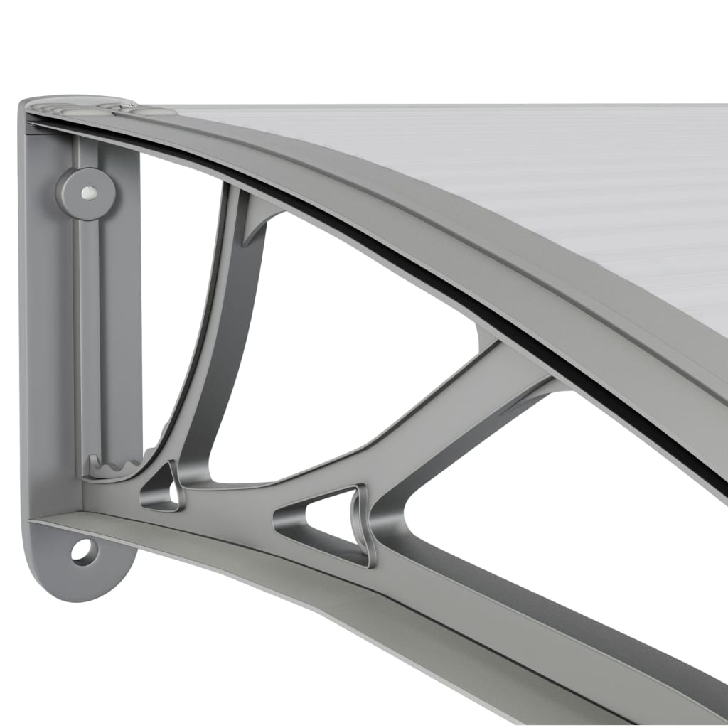 vidaXL Auvent de porte Gris et transparent 400x80 cm Polycarbonate