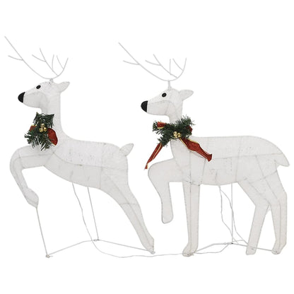 vidaXL Rennes de Noël 4 pcs Blanc 80 LED