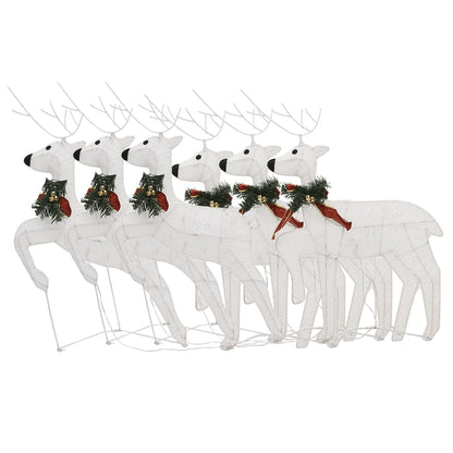 vidaXL Rennes de Noël 6 pcs Blanc 120 LED
