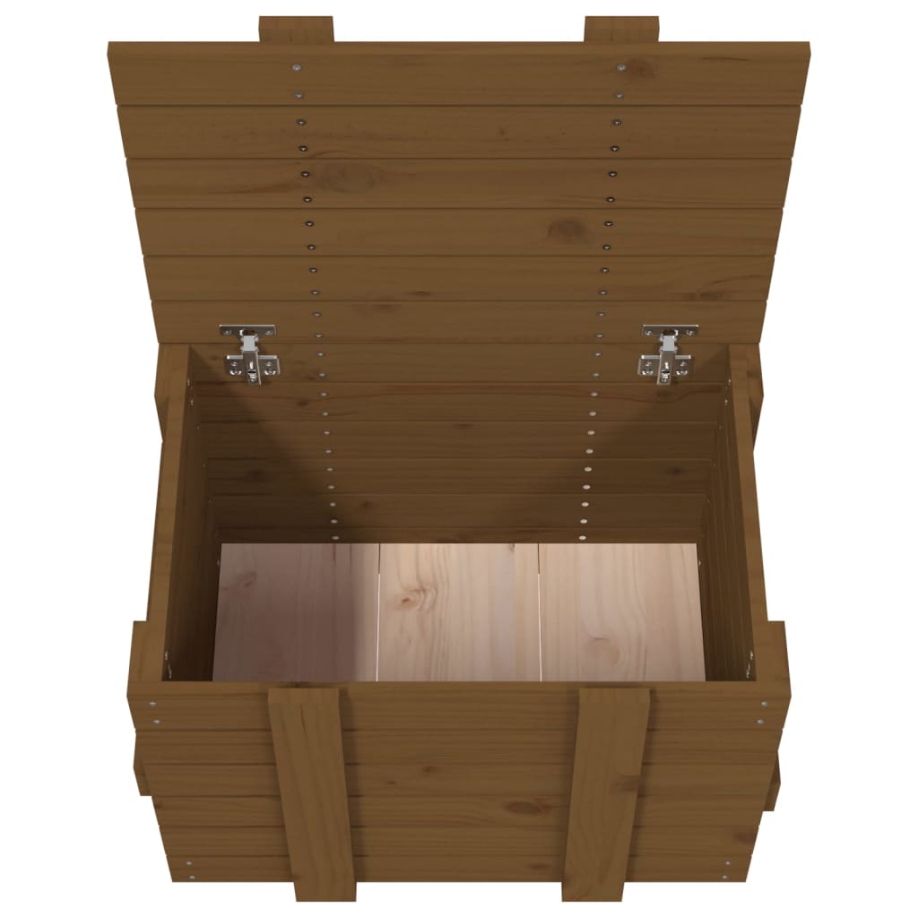 vidaXL Boîte de rangement Marron miel 58x40,5x42 cm Bois massif pin
