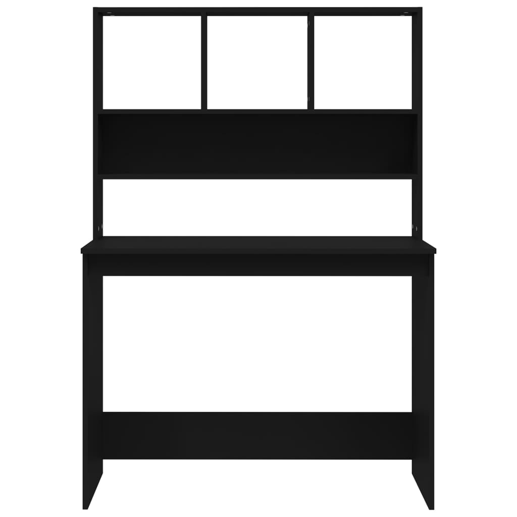 vidaXL Bureau avec étagères Noir 102x45x148 cm Bois d'ingénierie