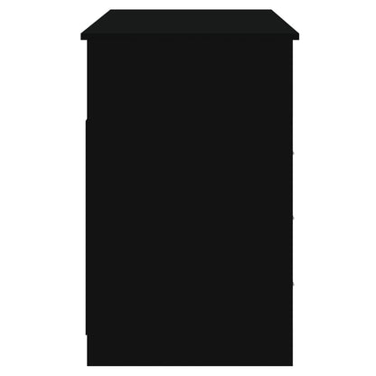 vidaXL Bureau avec tiroirs Noir 102x50x76 cm Bois d'ingénierie