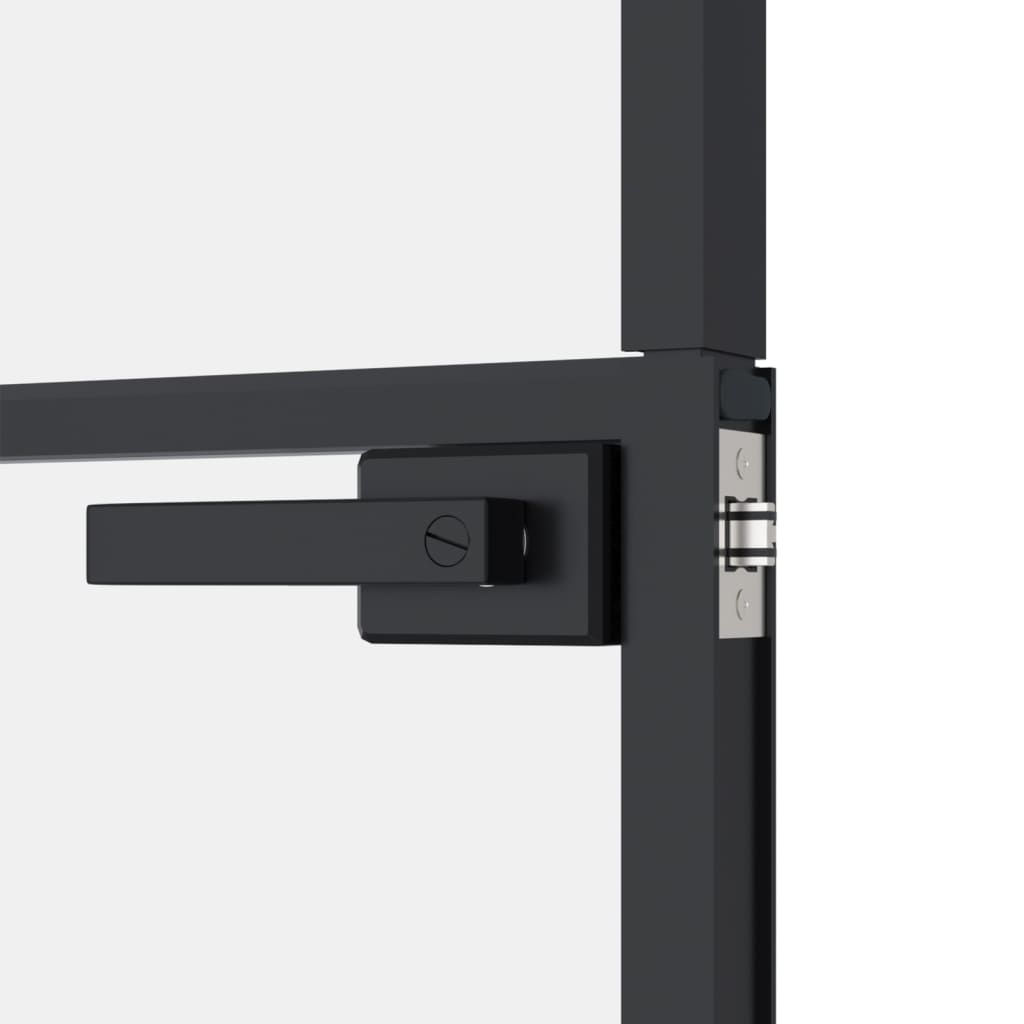 vidaXL Porte d'intérieur Noir 93x201,5 cm Trempé verre aluminium fin