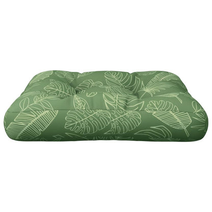 vidaXL Coussin de palette motif de feuilles 60x60x12 cm tissu