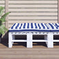vidaXL Coussin de palette rayures bleues et blanches 120x80x12cm tissu