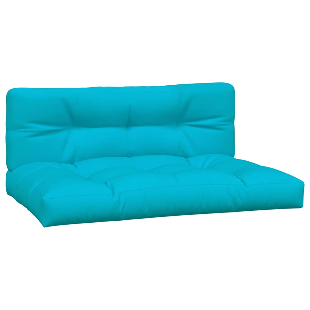 vidaXL Coussins de palette 2 pcs turquoise tissu