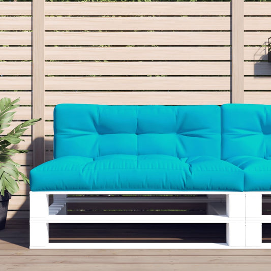 vidaXL Coussins de palette 2 pcs turquoise tissu