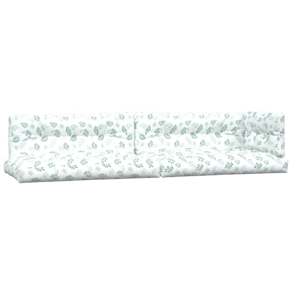 vidaXL Coussins de palette lot de 5 motif de feuilles tissu