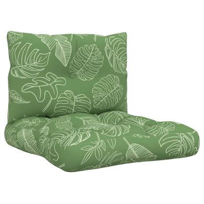 vidaXL Coussins de palette 2 pcs motif de feuilles tissu Oxford