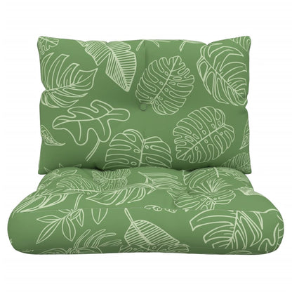 vidaXL Coussins de palette 2 pcs motif de feuilles tissu Oxford