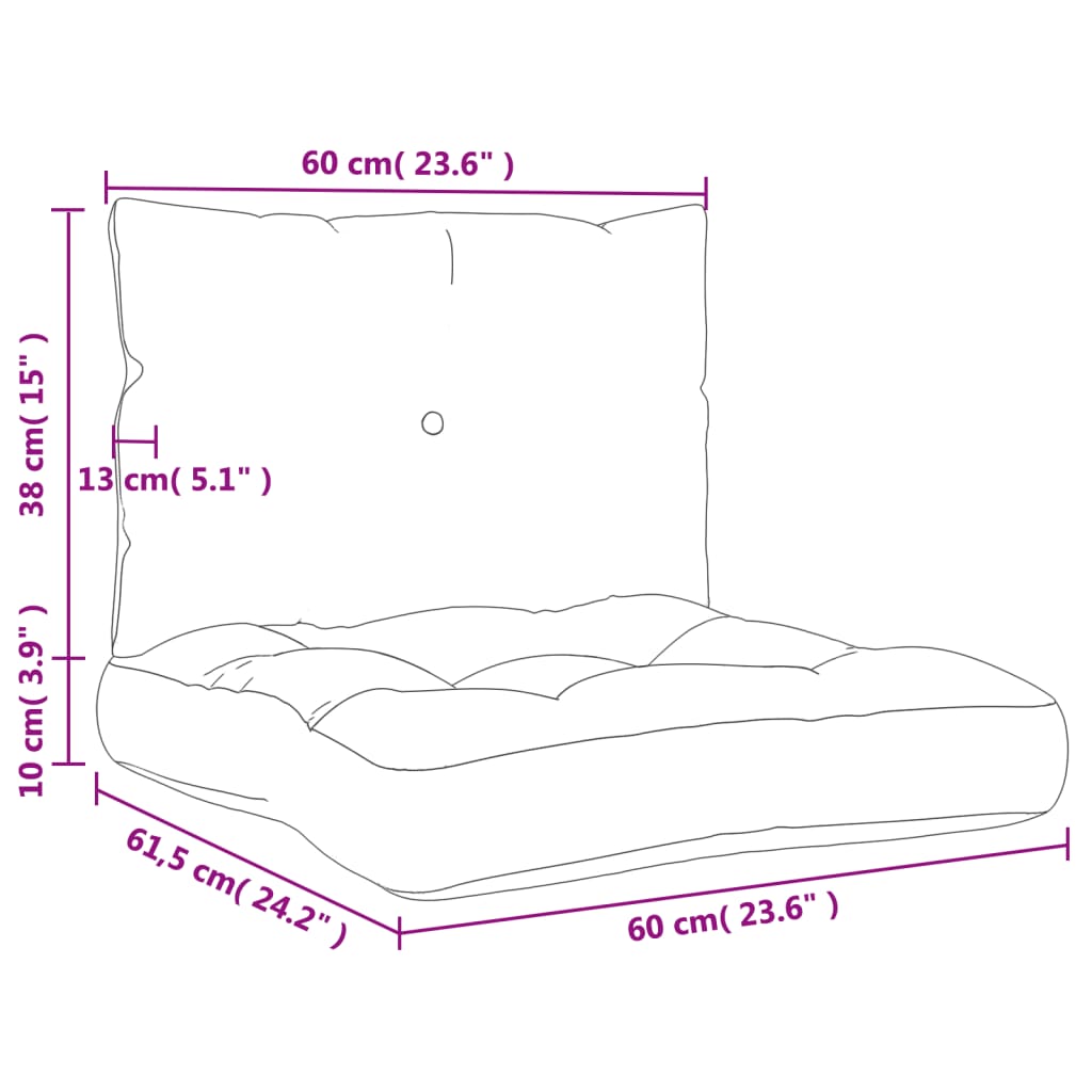 vidaXL Coussins de palette 2 pcs rose tissu Oxford
