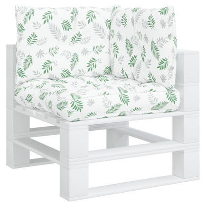 vidaXL Coussins de palette 3 pcs motif de feuilles tissu Oxford