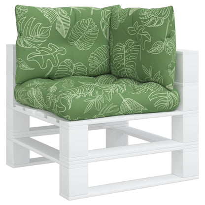 vidaXL Coussins de palette 3 pcs motif de feuilles tissu Oxford