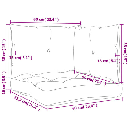 vidaXL Coussins de palette 3 pcs turquoise tissu Oxford