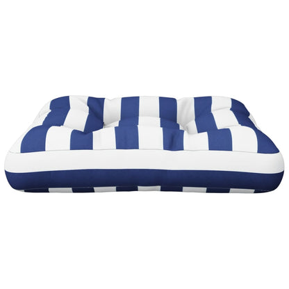 vidaXL Coussin de palette rayure bleue/blanche 60x61,5x10 cm tissu