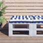 vidaXL Coussin de palette rayure bleue/blanche 60x61,5x10 cm tissu