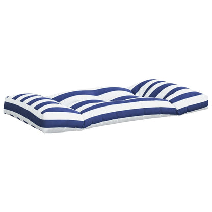 vidaXL Coussins de palette 2 pcs rayures bleues/blanches tissu oxford