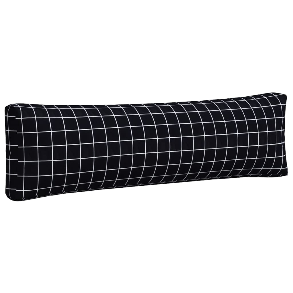 vidaXL Coussins de palette 2 pcs motif à carreaux noir tissu Oxford
