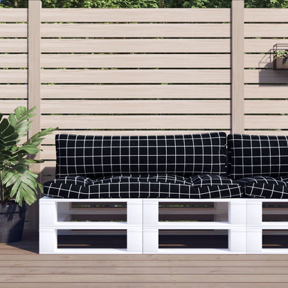 vidaXL Coussins de palette 2 pcs motif à carreaux noir tissu Oxford
