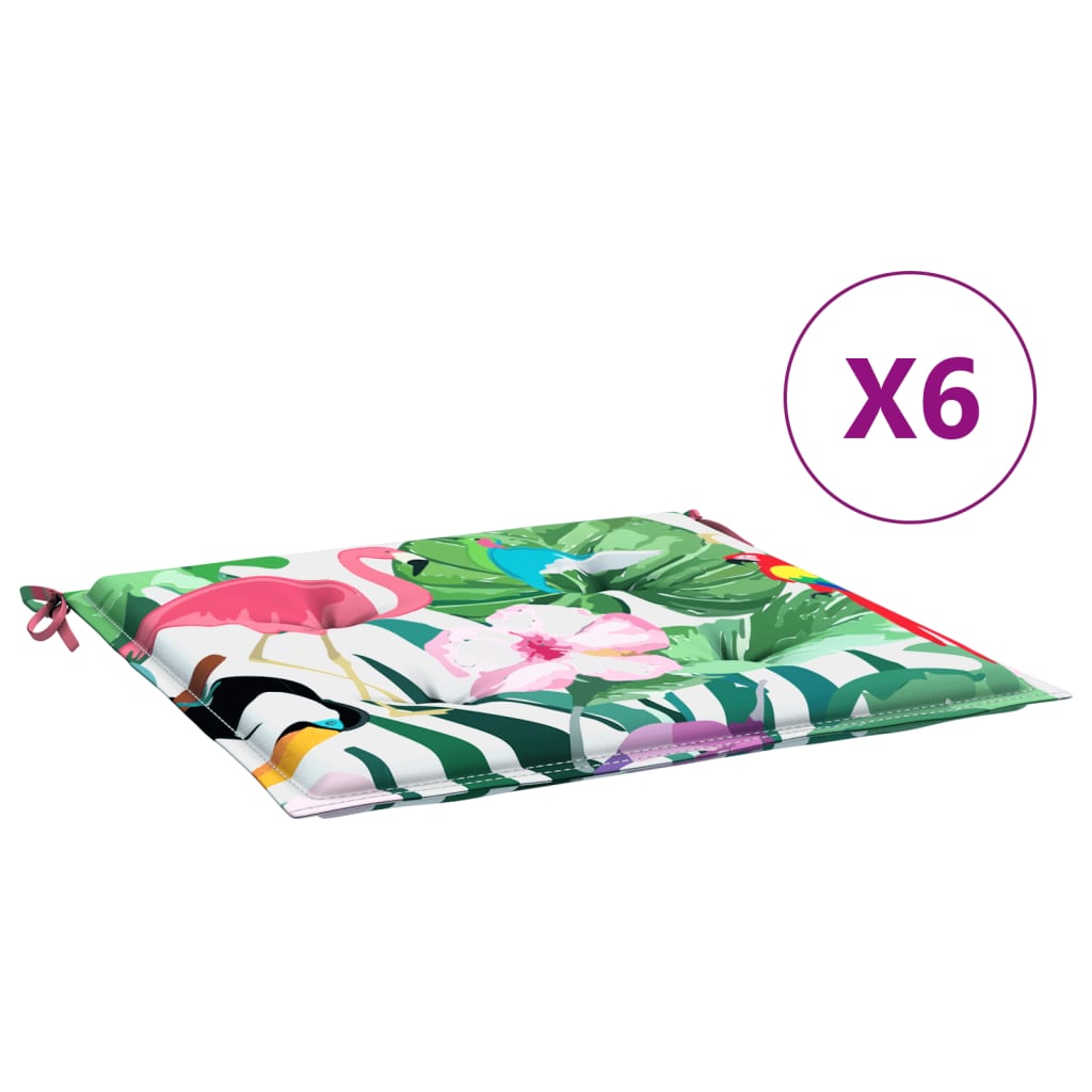 vidaXL Coussins de chaise de jardin lot de 6 multicolore 40x40x3 cm