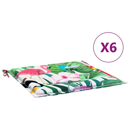 vidaXL Coussins de chaise de jardin lot de 6 multicolore 40x40x3 cm
