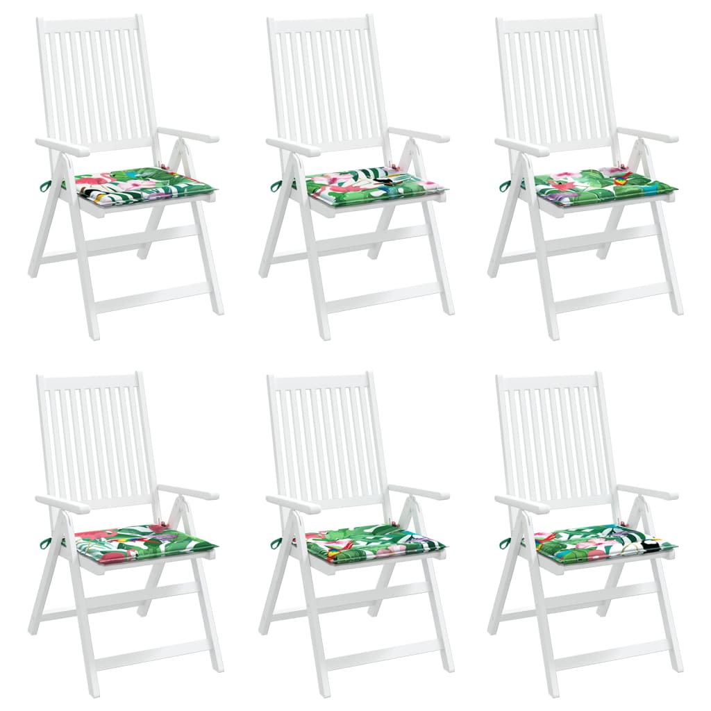 vidaXL Coussins de chaise de jardin lot de 6 multicolore 40x40x3 cm