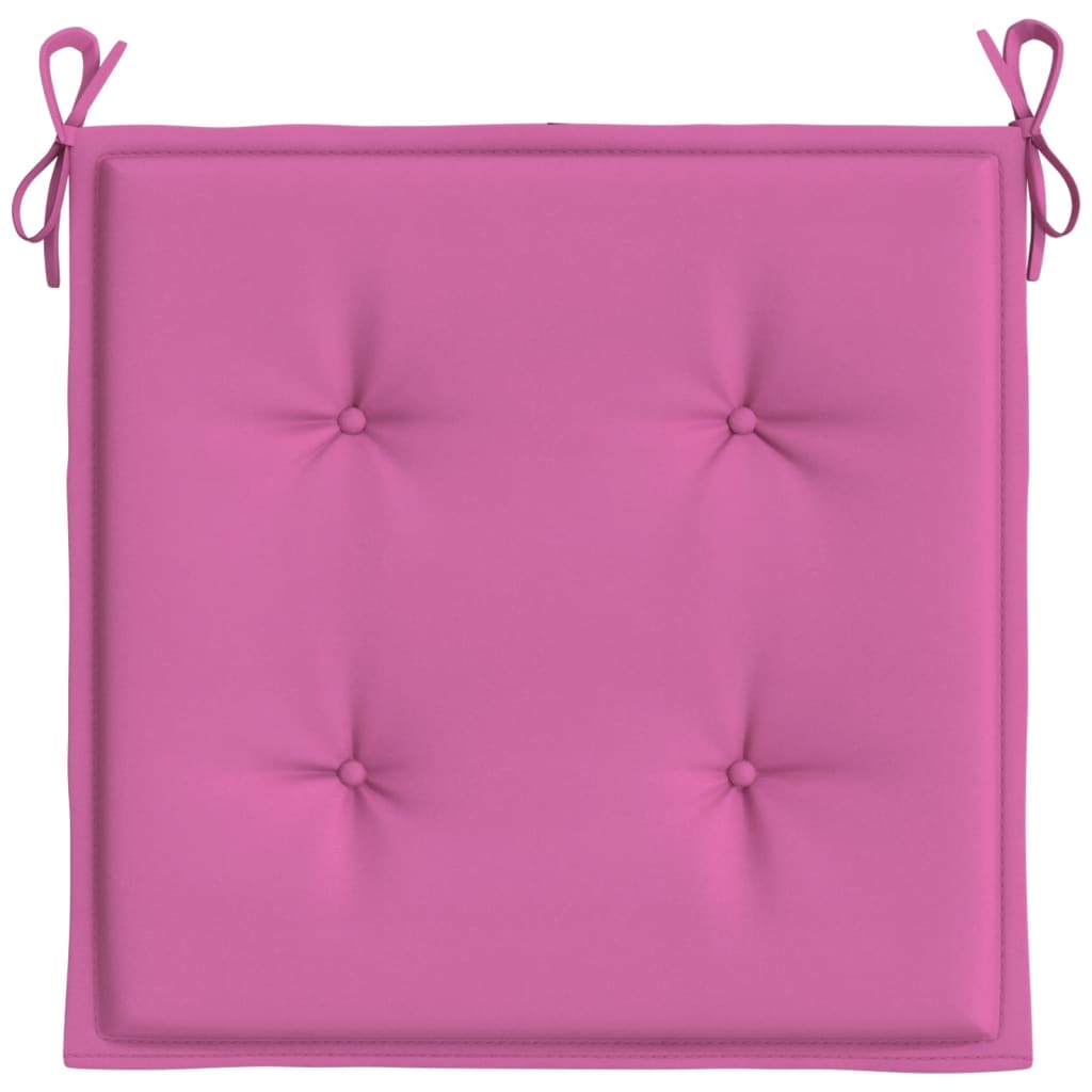 vidaXL Coussins de chaise de jardin lot de 2 rose 40x40x3 cm tissu