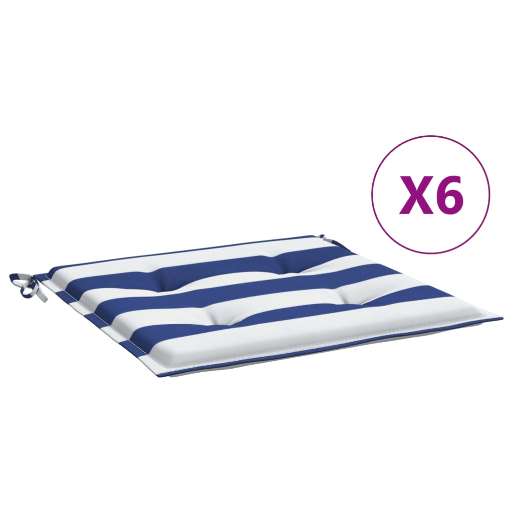 vidaXL Coussins de chaise de jardin lot de 6 50x50x3 cm tissu