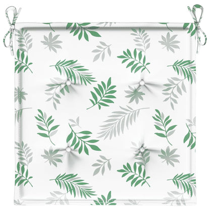vidaXL Coussins de chaise lot de 4 motif de feuilles 50x50x3 cm tissu