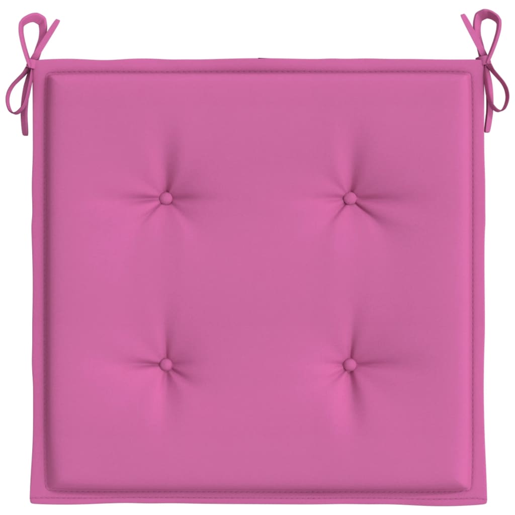vidaXL Coussins de chaise de jardin lot de 2 rose 50x50x3 cm tissu