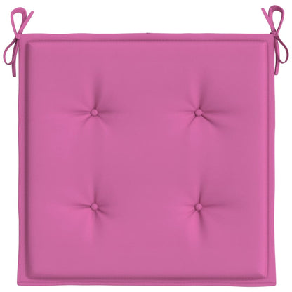 vidaXL Coussins de chaise de jardin lot de 2 rose 50x50x3 cm tissu
