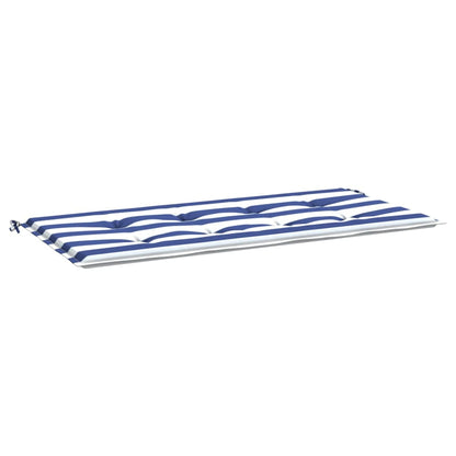 vidaXL Coussin de banc de jardin rayures bleues et blanches 100x50x3cm