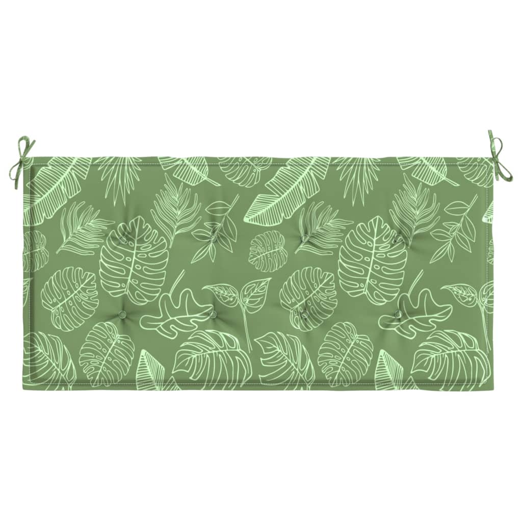 vidaXL Coussin de banc de jardin motif de feuilles 100x50x3 cm