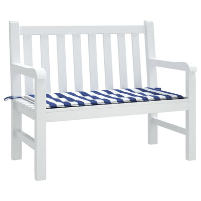 vidaXL Coussin de banc de jardin rayures bleues et blanches 120x50x3cm