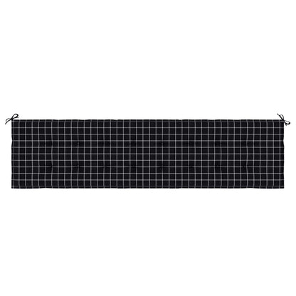 vidaXL Coussin de banc de jardin carreaux noir 200x50x3 cm tissu