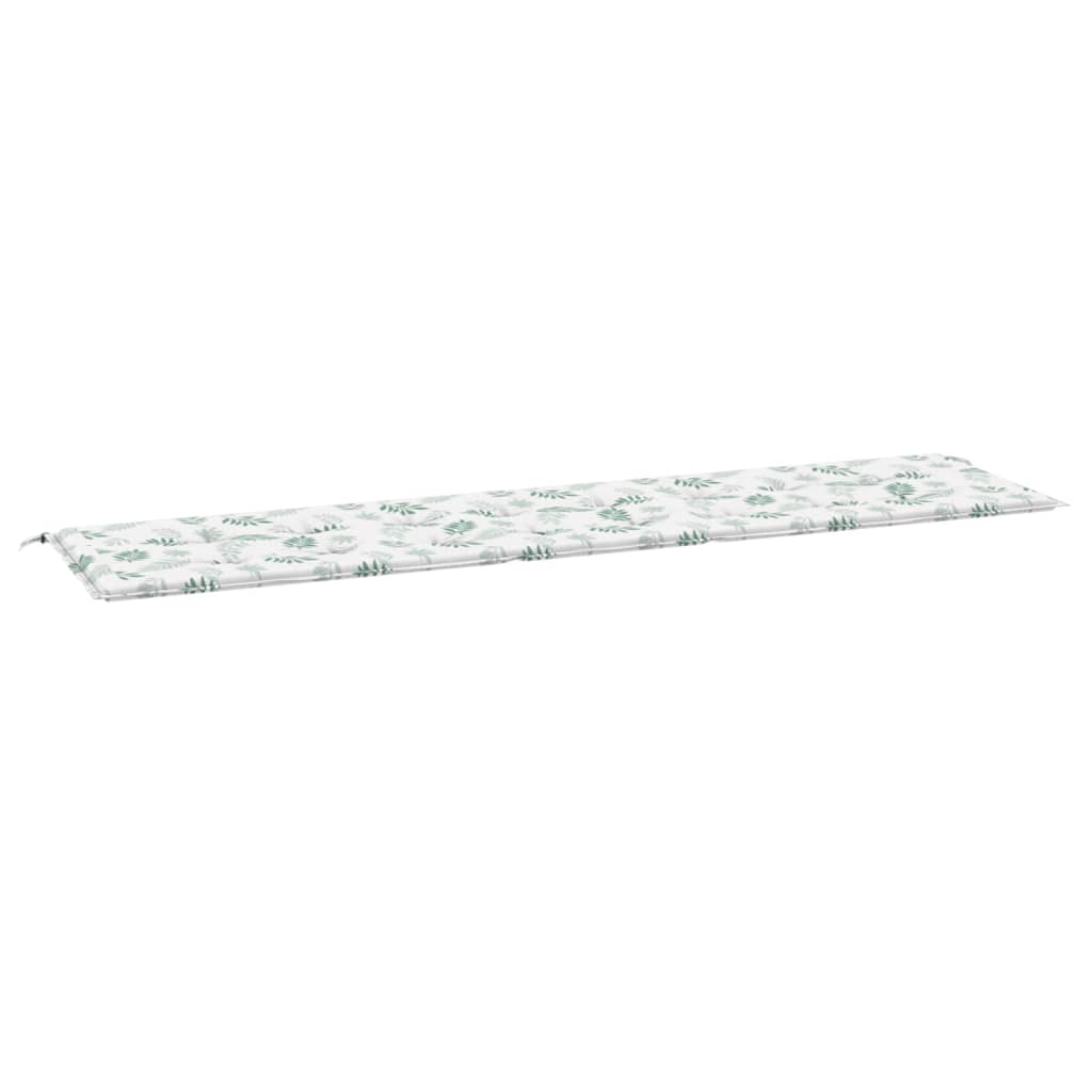vidaXL Coussin de banc de jardin motif de feuilles 200x50x3 cm tissu