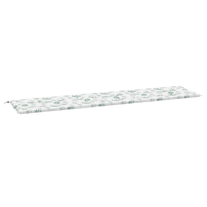 vidaXL Coussin de banc de jardin motif de feuilles 200x50x3 cm tissu