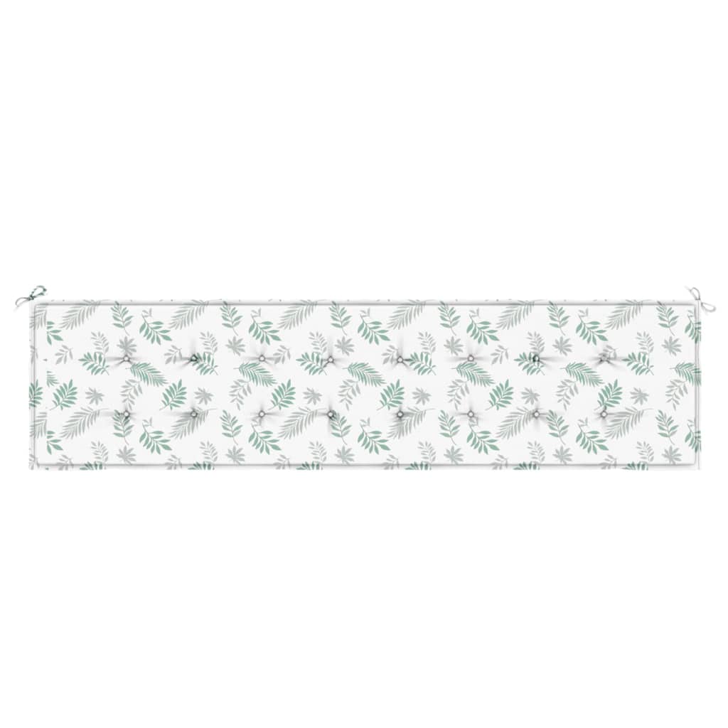 vidaXL Coussin de banc de jardin motif de feuilles 200x50x3 cm tissu