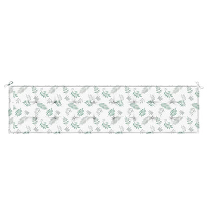 vidaXL Coussin de banc de jardin motif de feuilles 200x50x3 cm tissu