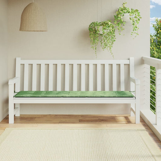 vidaXL Coussin de banc de jardin motif de feuilles 200x50x3 cm tissu