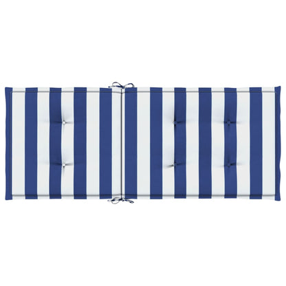 vidaXL Coussins de chaise à dossier haut 4pcs rayures bleu/blanc tissu