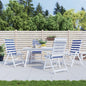 vidaXL Coussins de chaise à dossier haut 4pcs rayures bleu/blanc tissu