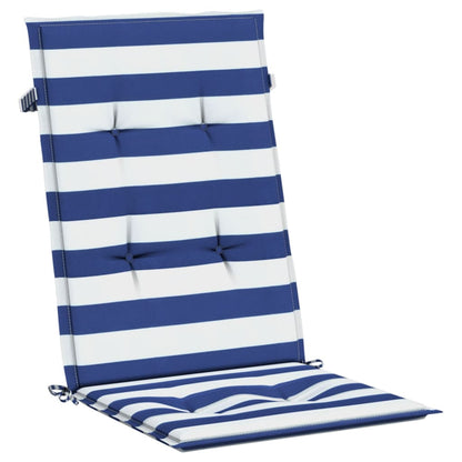 vidaXL Coussins de chaise à dossier haut 6pcs rayures bleu/blanc tissu